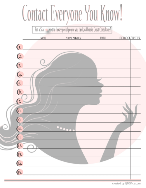 Mary Kay Consultant Contact List